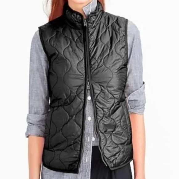 J. Crew Primaloft Filled Quilted Zip Up Puffer Vest Black XS - Picture 3 of 9